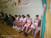 les cadettes sur le banc lors de la rencontre amicale SF1 (NF3) contre Basket Landes (NF1), Houa !  l'avenir du club ?