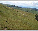 Randonneur et moutons sur la Montagne d'Ambel