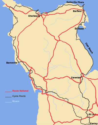 contentin peninsula map