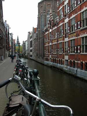 amsterdam canals and bikes