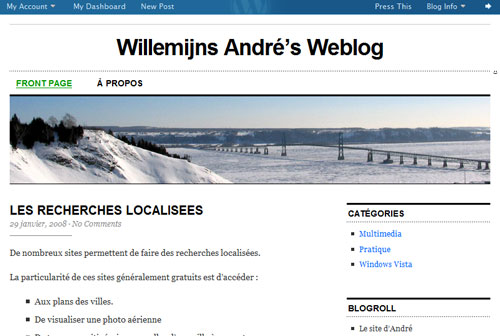 Blog avec wordpress