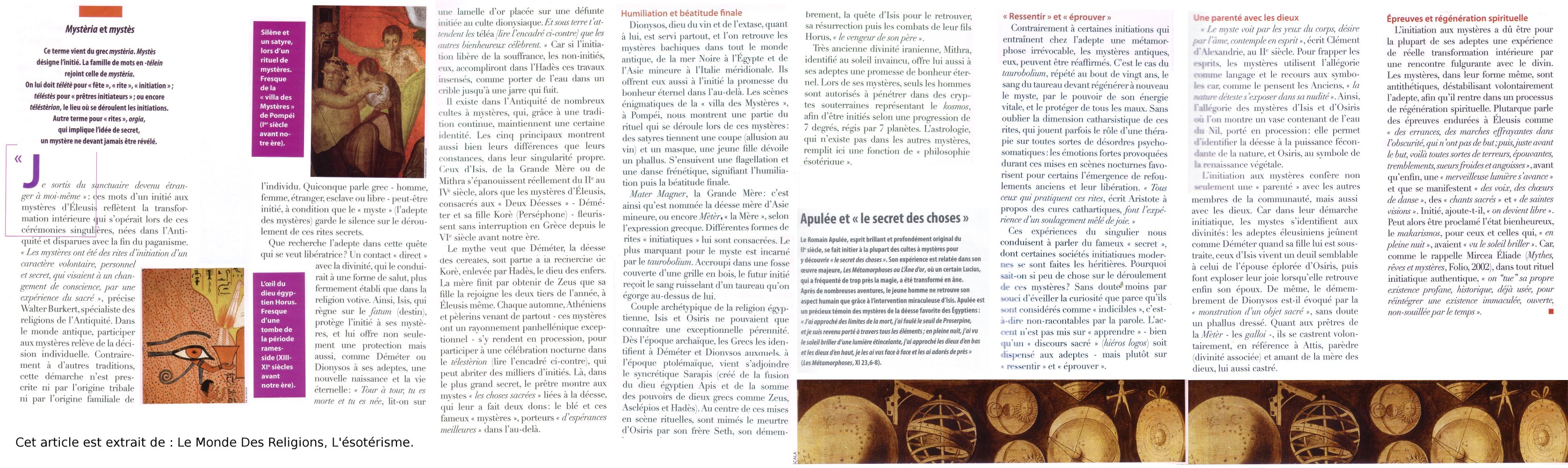 article sur les mystres
