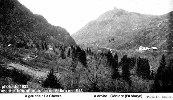 Photo extraite du livre de P.Victorin - la valle de la Chvrerie avant la formation du lac de Vallon