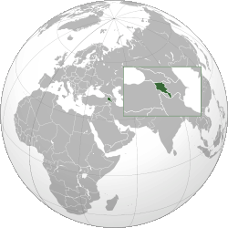 Localisation de l'Arménie