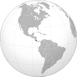 Localisation du Costa Rica