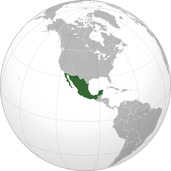 Localisation des Etats Unis du Mexique