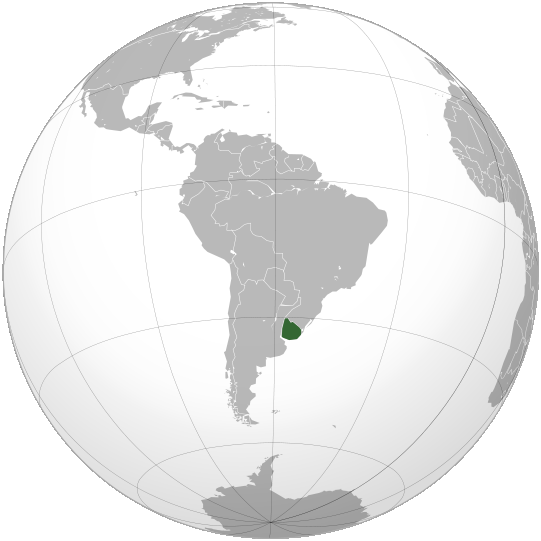 Localisation de l'Uruguay
