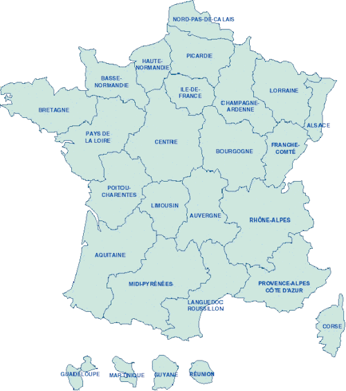 Carte De France. carte de France cliquable