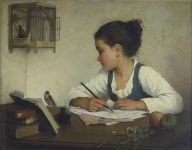 Henriette Browne, Girl writing, 1857