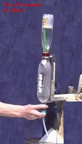 Fuse  Flux d'Air Invers au banc d'essais; Inverted Air Flow water-rocket on test-bench