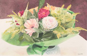 aquarelle, bouquet de fleurs