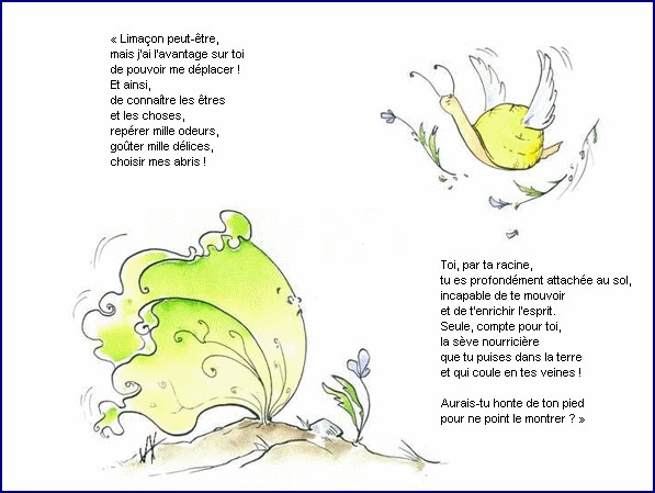 illustration d'un texte de Michel Bouchet : Un matin d't au potager