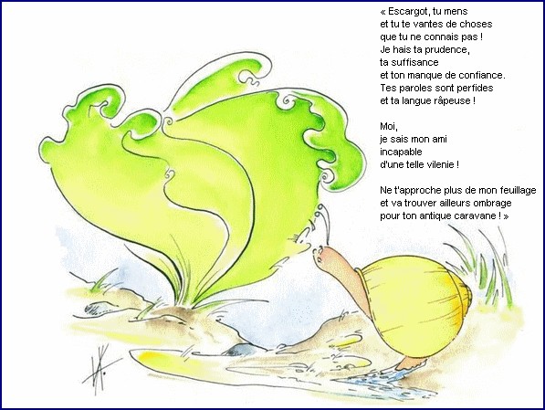 illustration d'un texte de Michel Bouchet : Un matin d't au potager