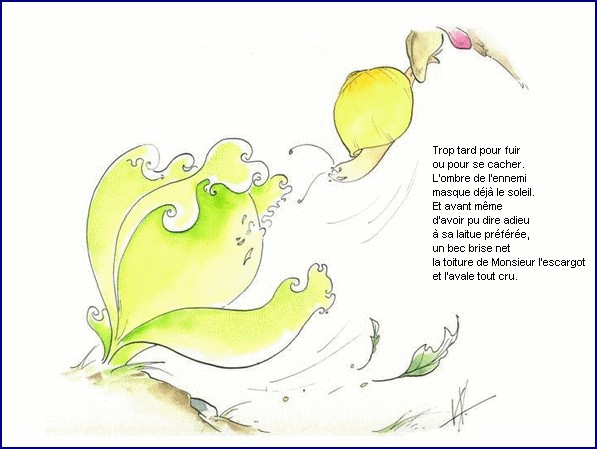 illustration d'un texte de Michel Bouchet : Un matin d't au potager