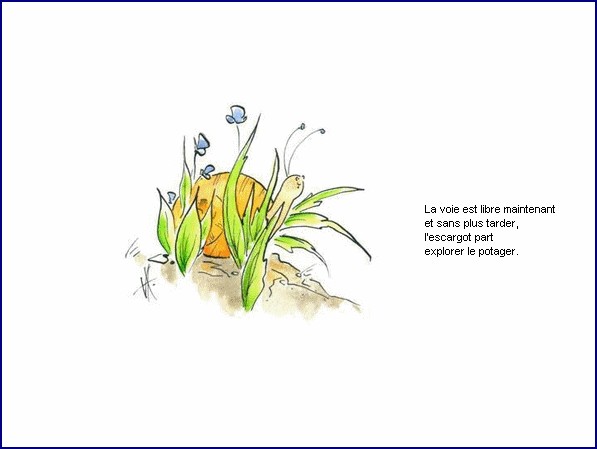 illustration d'un texte de Michel Bouchet : Un matin d't au potager