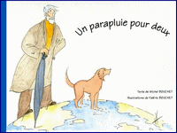  illustration d'un texte de Michel Bouchet : Un parapluie pour deux