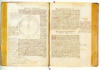 Image d'une édition originale de 'De revolutionibus', ayant appartenu à Erasmus Reinhold, un des premiers étudiants de Copernic.