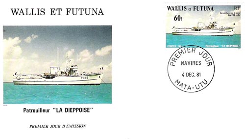 Enveloppe de la Dieppoise a Wallis et futuna en 1981 - timbre premier jour