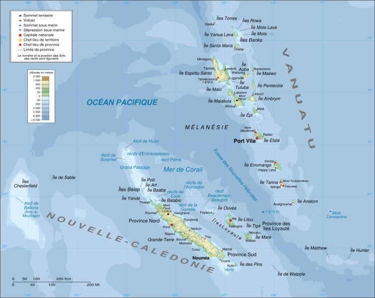 Carte de la Mélanésie