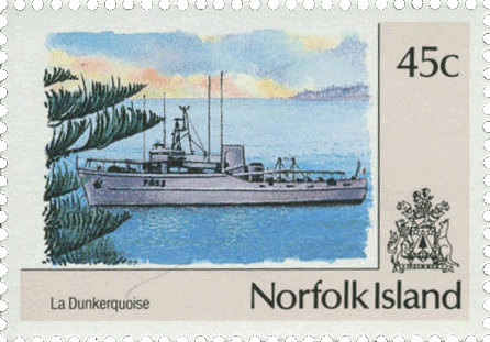 Timbre La Dunkerquoise - Iles Norfolk - 1990