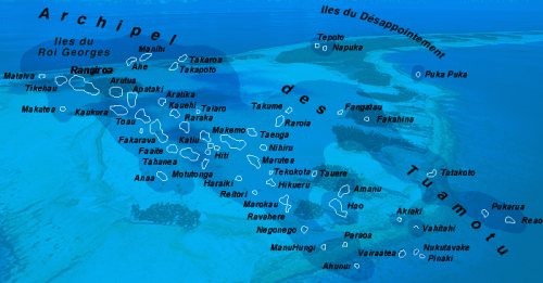 Carte des îles Tuamotu