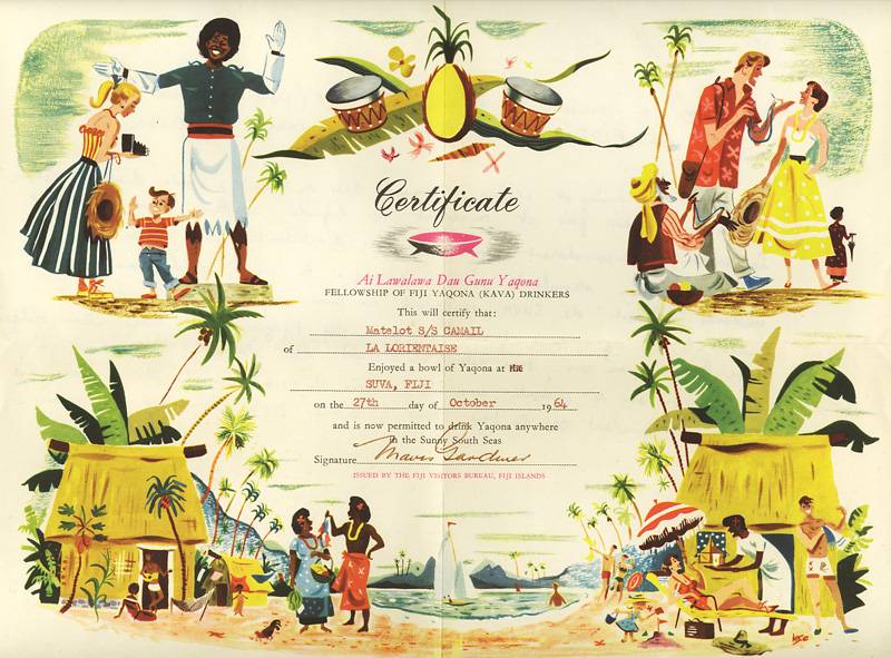 Certificat de buveur de Kava