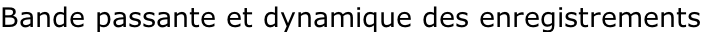 Bande passante et dynamique des enregistrements