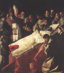 Francisco de Zurbaran, l'Exposition du corps de saint Bonaventure - jpg 21 k