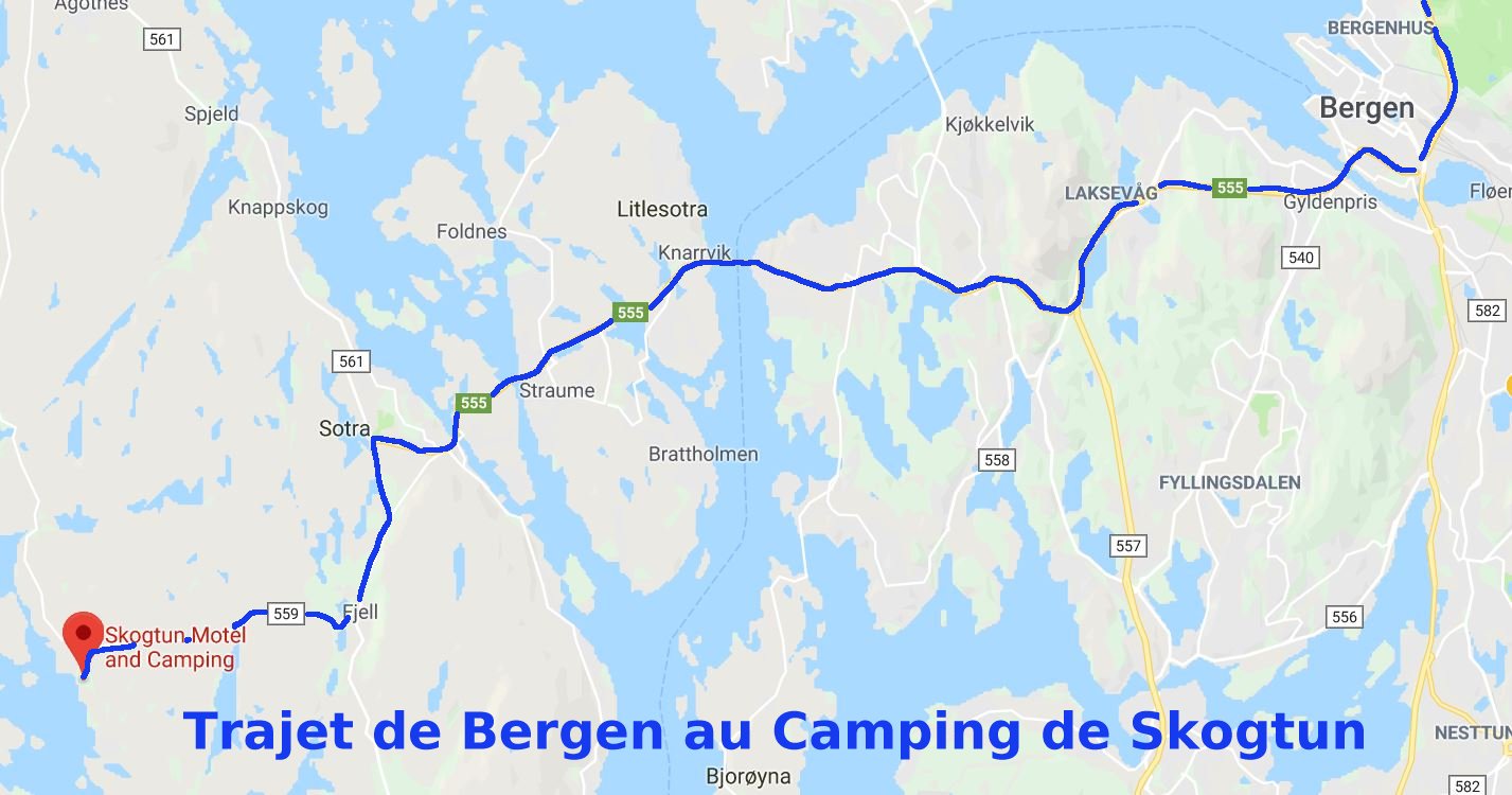 trajet Bergen-Skogtun