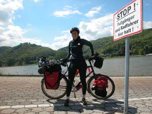 Cyclist stop here for the ferry