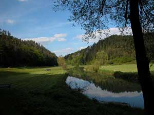 River and gorge in Frankische Schweiz