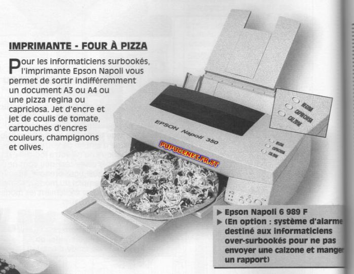 imprimante pizzas