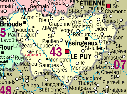 Carte de la Haute-Loire