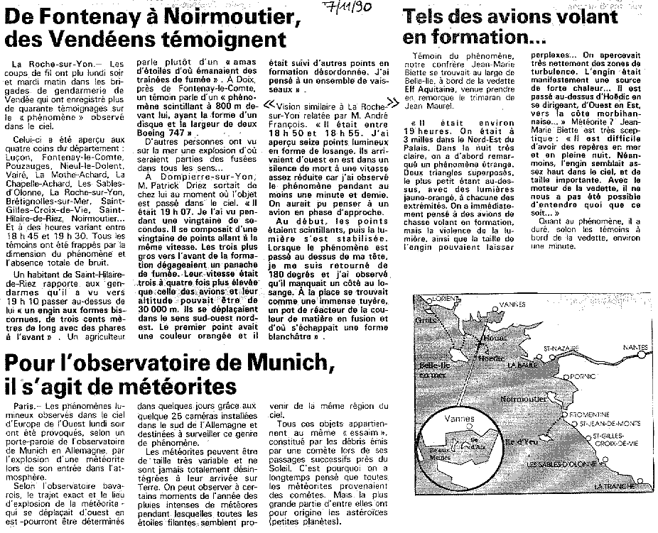 1990 - Les Observations du 5 novembre 1990 un étage de fusée et des Ovnis? - Page 2 1990-11-07*Q*PresseOcean